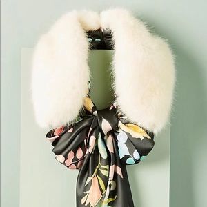 NWT Anthropologie 2- in one ascot Faux Fur Scarf